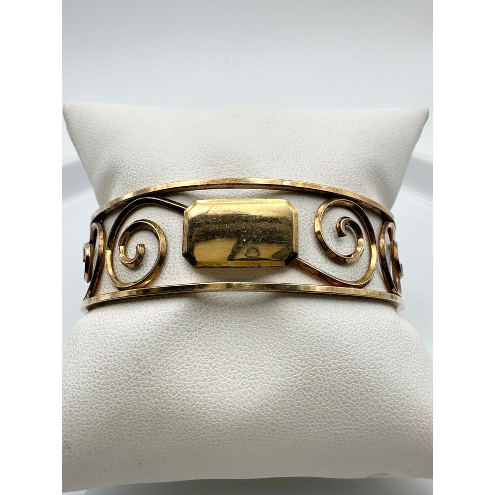 Vintage krementz gold filled engravable cuff Bracelet